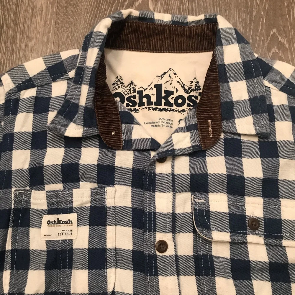 OshKosh Bgosh Checkered Flannel‎ Shirt Boy’s Size 8